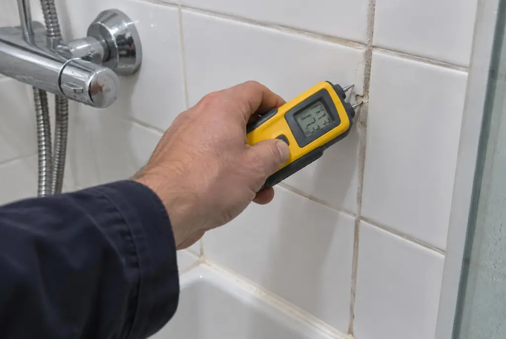 Lekdetectie Hoofddorp – vochtmeter op badkamertegels bij de douche